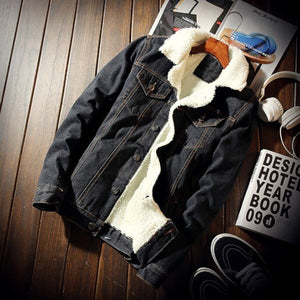 Men Jacket and Coat Warm Denim Jacket