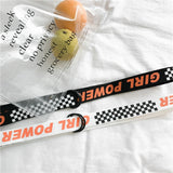 Belt Lengthening Korea BF Harajuku Style Canvas Casual Power Letter Lattice Belts-in Men's Belts