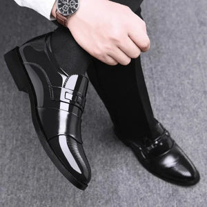 Leather Shoes for Men Wedding Formal Oxfords Business Casual Office Work Shoes for Men Classic Luxury Pointy Men's Dress Shoes