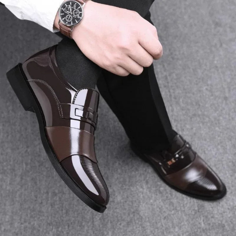 Leather Shoes for Men Wedding Formal Oxfords Business Casual Office Work Shoes for Men Classic Luxury Pointy Men's Dress Shoes